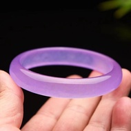 Jade bracelet Light violet quartzite jade bracelet narrow strip Bangle