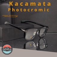 TERBARU Kaca Mata Minus Jarak Jauh Optik Asli Lensa Photocromic Pria Frame Tebal Gaya Distro
