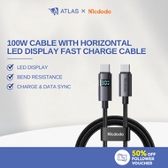 ATLAS MCDODO CA 6490 6520 6570 5610 Horizontal LED Display USB A to L C Data Cable 1.2m