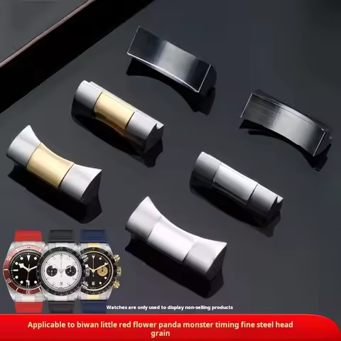 20mm 21mm 22mm Rubber Strap Curved Stainless Steel Head End Link for Tudor Biwan M79363 Little Small