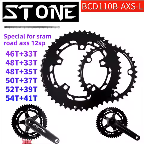 STONE BCD110 Road Crankset 48T 35T Double Chainring Compatible with 12 Speed AXS