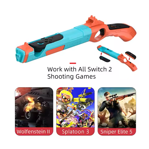 Shooting Game Gun Controller for Nintendo Switch 2, HHC-S217 Motion Sensing Game Gun Handle Grip for