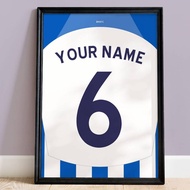 Custom ️ Brighton and Hove Albion Team Home Jerseys - Print Numbers On Request - Wall Decal Stickers