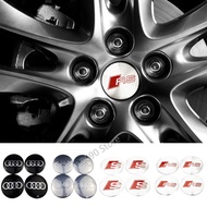 4PCS 60mm 65mm Car Wheel Center Hub Cap Emblem Sticker For Audi Sline RS A5 A3 A6 C5 Q5 Q7