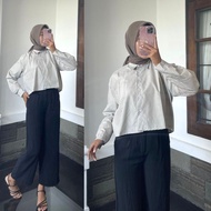 KEMEJA CROP STRIPE SHIRT / OVERSIZE STRIPE WOMEN'S SHIRT / CROP STRIPE SHIRT / STRIPED SHIRT