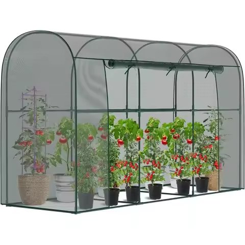 9.8x3.3x6 ft Wind-Resistant Garden Plant Cover with Zippered Door for Raised Beds and Vegetable Prot