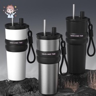 Car Coffee Tumbler,710ml Insulated Coffee Mug with Lid Straw - Leakproof Automotive Hot and Cold Dri