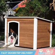 BabyDairy Outdoor Pet House All-Season Wooden Dog House Outdoor Rainproof Dog Cage Dog House Small M