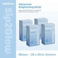 【Sip2Glow】Advanced Brightening Drink Glutathione + HA + Niacinamide Glass Skin Glow 4 Boxes