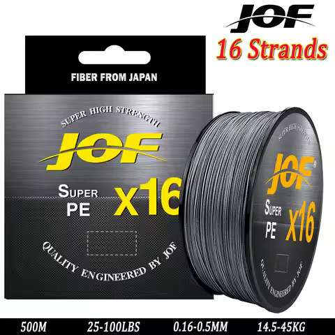 JOF X16 Upgraded Braided Fishing Lines Super Strong 16 Strands Multifilament PE Line 500M 25LB/32LB/