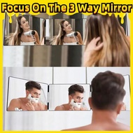 [Focus On The 3 Way Mirror] self cut mirror 360 mirror 3 way mirror Tri-fold Mirror Rear Foldable Fu