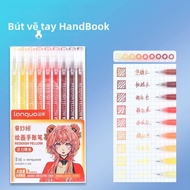 LANGUO 9 Chiếc Morandi Bộ Bút Gel 0.5 Mm Mịn Điểm Cho Nhật Ký Học Sinh Thêu Sò Sách Tô Màu Vẽ Và Đồ 