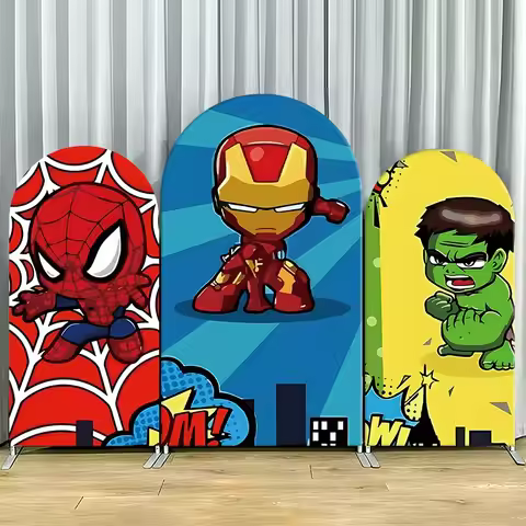 Single-layer Marvel Arch Backdrop Cover Non Elastic Superhero Theme Backdrop for Party Decoration Sp