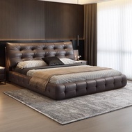 Modern Italian Light Luxury Leather Bed Cloud Lawrence Bed Owner Bed Bed Light Luxury Small Apartmen