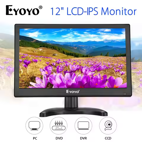 Eyoyo 12" 1920x1080 HDMI IPS Monitor VGA BNC AV USB LCD Monitors Video Audio DVD CCTV Monitor Securi