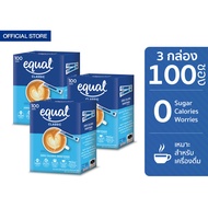 [3 กล่อง] Equal Classic 100 Sticks อิควล คลาสสิค ผลิตภัณฑ์ให้ความหวานแทนน้ำตาล กล่องละ 100 ซอง 3 กล่อง รวม 300 ซอง น้ำตาลเทียม น้ำตาลไม่