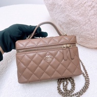 Chanel lp 摩卡棕色手柄盒子包