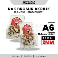 Acrylic A6 Brochure Rack Table Menu Display/ Acrylic Flyer Holder/