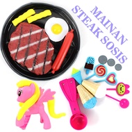 WHOLESALE CHILDREN'S TOYS PONY FI521 SET STEAK SAUSAGE ICE CREAM SET DINING TABLE COOKING