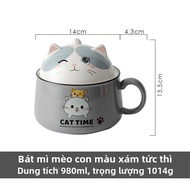 Bát Đựng Mì Nhanh Bằng Gốm Sứ Dung Tích Lớn Có Nắp Cho Nhân Viên Văn Phòng Và Sinh Viên Bát Đựng Mì 