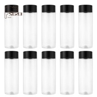 10Pcs 400Ml/13.5Oz Plastic Juice Bottle Transparent Coarse Cereals Storage Container Beverage Bottle