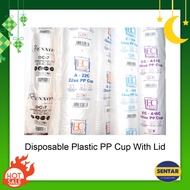 [100% Original] Disposable Plastic PP Cup with Lid (7oz / 12oz / 16oz / 22oz)