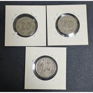 20sen 20s parliament coin 1967 1968 1969 3pcs vf #11220