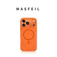 MASFEIL | เคส iPhone 17 Pro Max แบบซิลิโคนเหลว สีส้ม จาก Heartline Design