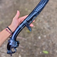 golok pamor damaskus asli full tanduk ukir ia abimanyu