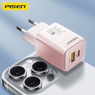 Pisen(TP-C52) Type C และ USB A Fast Charger GaN30W Fast Charge Dual Ports เข้ากันได้กับ iphone และ A