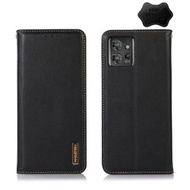 全城熱賣 - 適用於Motorola ThinkPhone 5G KHAZNEH 磁吸頭層牛皮納帕紋手機皮套（夜幕黑）