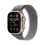 Apple Watch Ultra 2 (GPS + 行動網路) 49mm 鈦金屬錶殼/綠色配灰色越野錶環  S/M、M/L 智慧手錶 #春節出遊