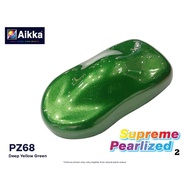 Aikka Supreme Pearlized PZ68 DEEP YELLOW GREEN Cat Kereta Motor Cat Bancuh Siap/ 2K Car Paint