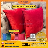 Aqsa Square Pillow Plain Cushion 24" x 24" With Cover Cushion Velvet Sofa Pilow  Microfiber Bantal P