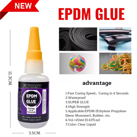 20ML FIXWANT EPDM Glue 6 Seconds Fast Drying Water Bonding Ethylene Propylene Diene Monomer Rubber A