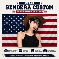 Custom American flag kpop flag - custom character flag printing as you like