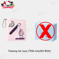 กระเป๋าสตางค์ Sanrio Hello Kitty แท้ 100% กระเป๋าใส่บัตรหลายช่อง Kuromi กระเป๋าใส่เหรียญนักเรียน ของ