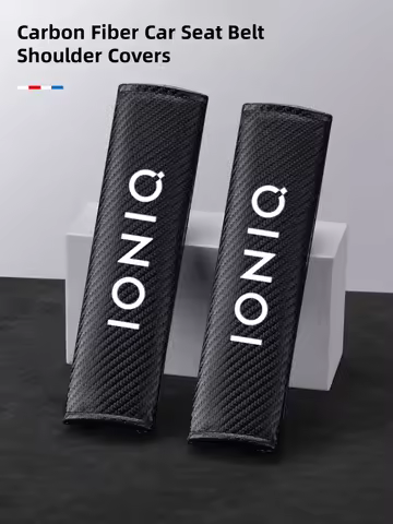 2Pcs Car Seat Belt Shoulder Covers Carbon Fiber For Hyundai I20 I10 IONIQ I40 5 6 7