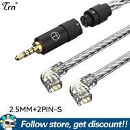TRN T3 PRO สายเคเบิลสำรอง8 Core สายเคเบิลเงินแท้2.5/3.5มม. พร้อมตัวเชื่อมต่อ2PIN Mmcx/ สายสายหูฟังอั