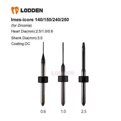 Dental Material Imes-icore 140i/150i/240i/250i for Zirconia Ball End Milling Burs DC Grinding Drills