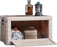 Foldable Camping Outdoor Storage Box with Lid, 35L Stackable Plastic Car Boot Organiser Storage, Fol