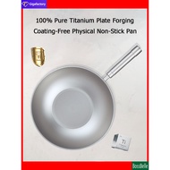 Bossbelle-Pure Titanium Wok, Maifan Stone Wok, Stainless Steel Wok, Frying Pan, Non-Stick Pan-3104
