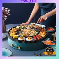 MSIA READY STOCK 50CM XL size 2 in 1 Hotpot Pan Grill Teppanyaki Hot Pot Steamboat BBQ Non Stick Smo