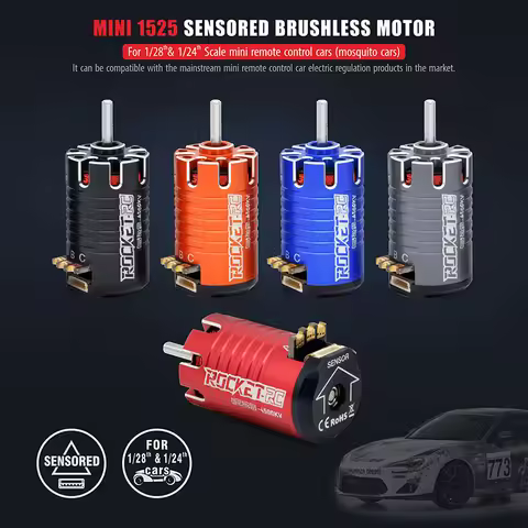 ROCKET-RC MINI 1525 3500-6800KV Sensored Brushless Motor For 1/28 1/24 RC Cars