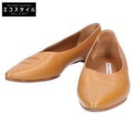 Manolo Blahnik 皮革尖頭平底鞋 / 尺寸 37 1/2