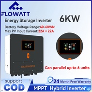 Flowatt 3KW/6KW 24V/48V On/Off-Grid Solar Hybrid Inverter AC 220V 50/60Hz Auto Pure Sine Wave Solar 