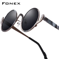 FONEX Titanium Sunglasses Women Brand Design Vintage Retro Round Polarized Sun Glasses Men Japanese