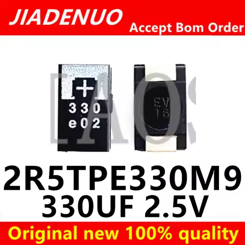 (5-20pcs)100% New 2R5TPE330M9 330UF 2.5V 330 6.3V For SMD Tantalum Capacitors Polymer POSCAP Type D 