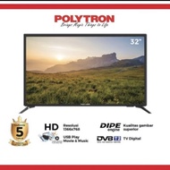 SECOND! POLYTRON TV LED 32 INCH PLDV 0753 DIGITAL TV