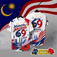 2026 Malaysia 69th Independence Day T shirt full sublimation quick dry Jersey Oversized Streetwear M